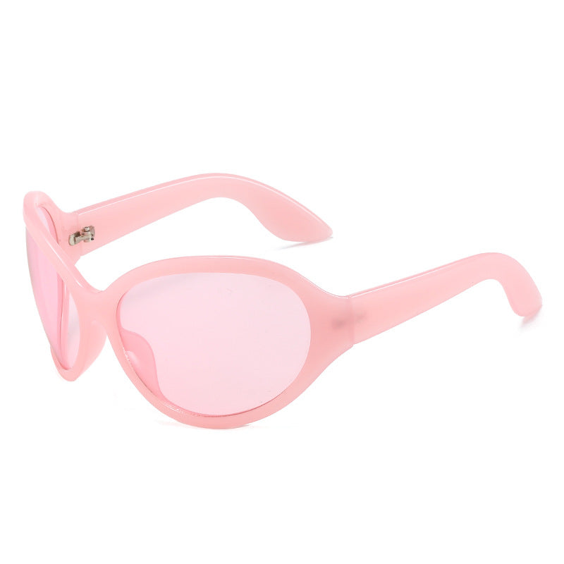Gafas de sol de PC deportivas a prueba de viento con marco grande ovalado al por mayor para hombres y mujeres